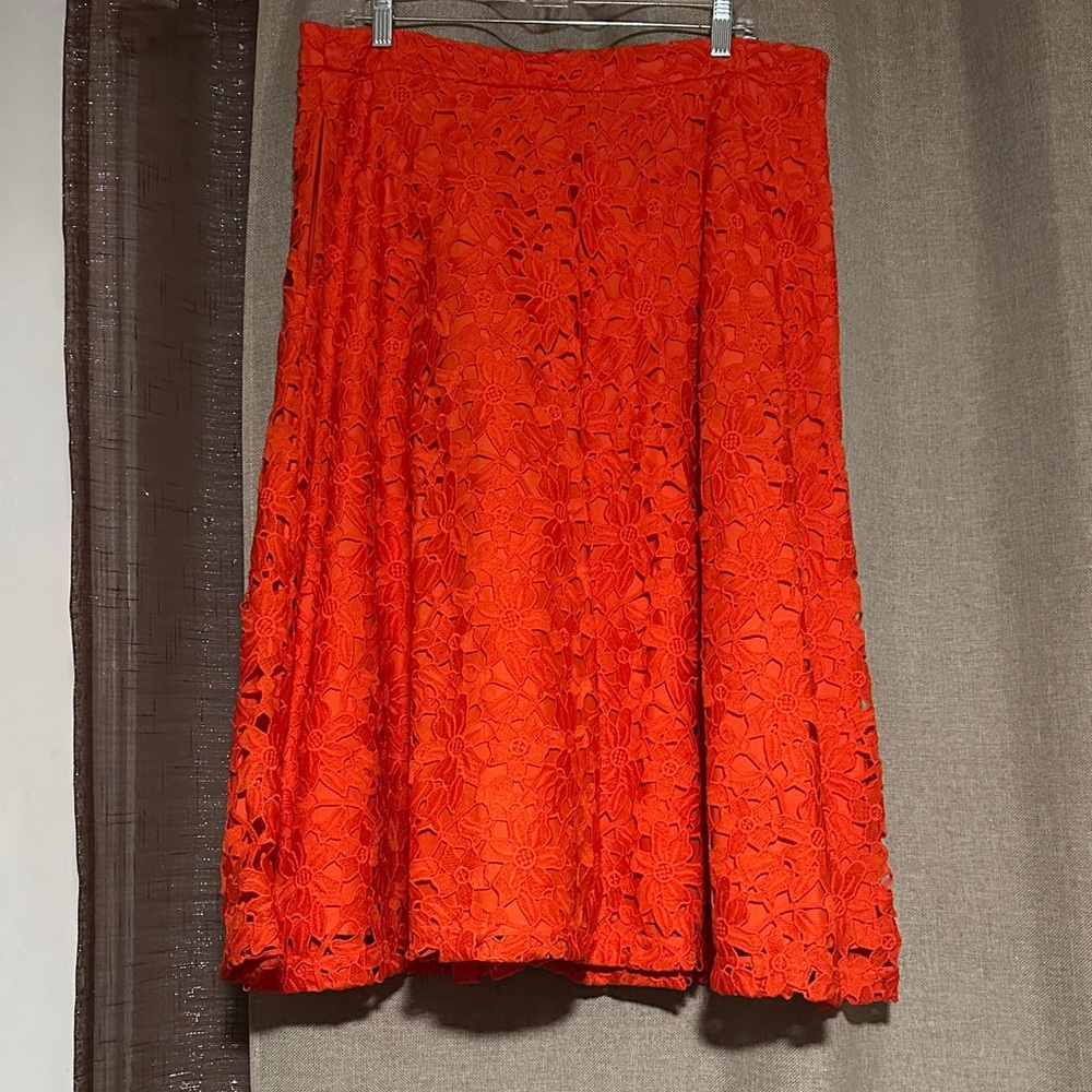 Banana Republic Vibrant Orange A-Line Skirt